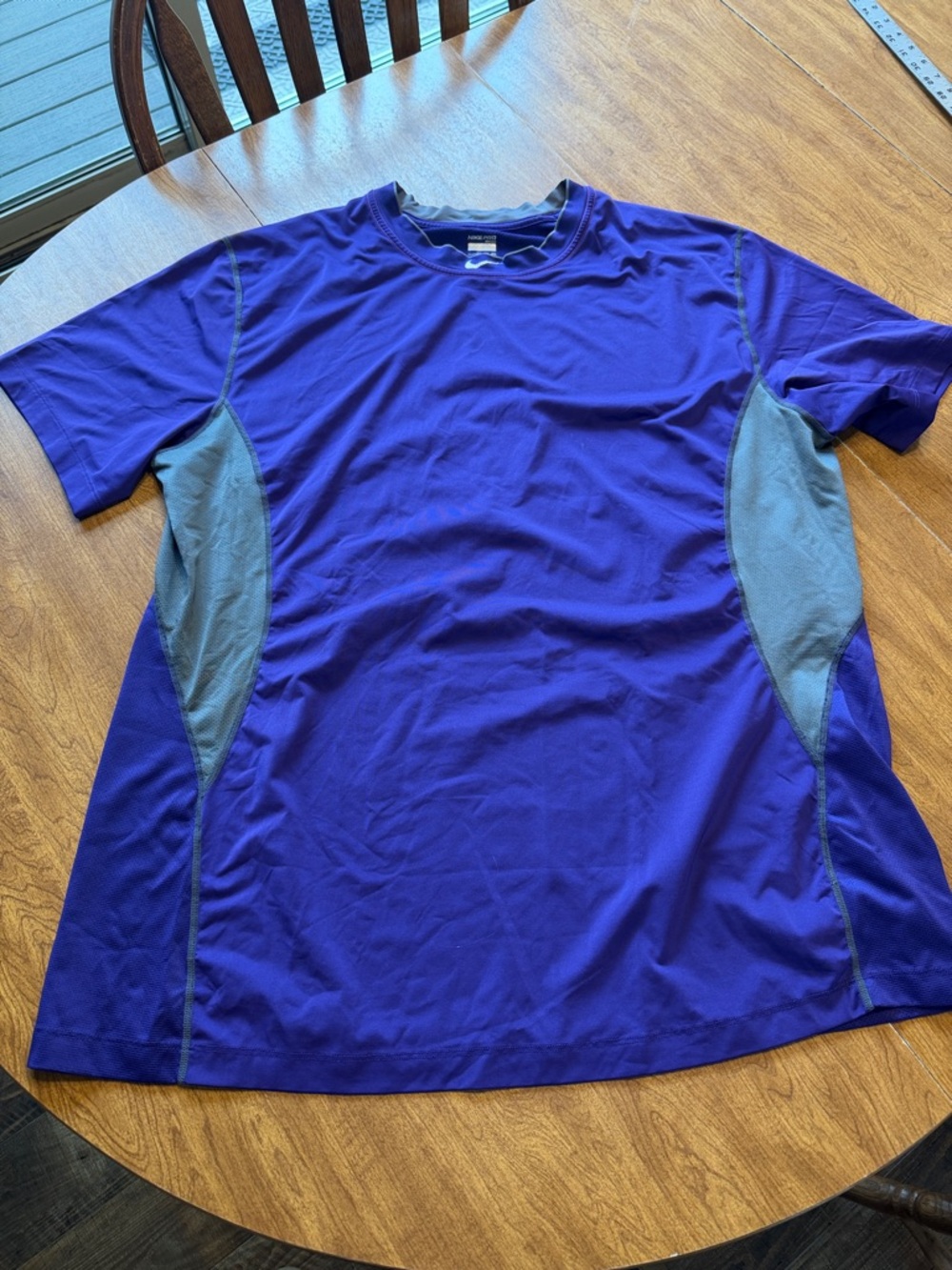 Nike Men’s Short Sleeve Performance Tee in Purple with Gray Panels
